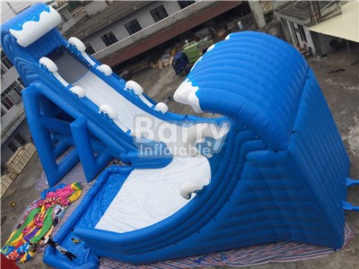 Carzy Commercial Blue Wave Giant Inflatable Water Slides For Sale BY-GS-026